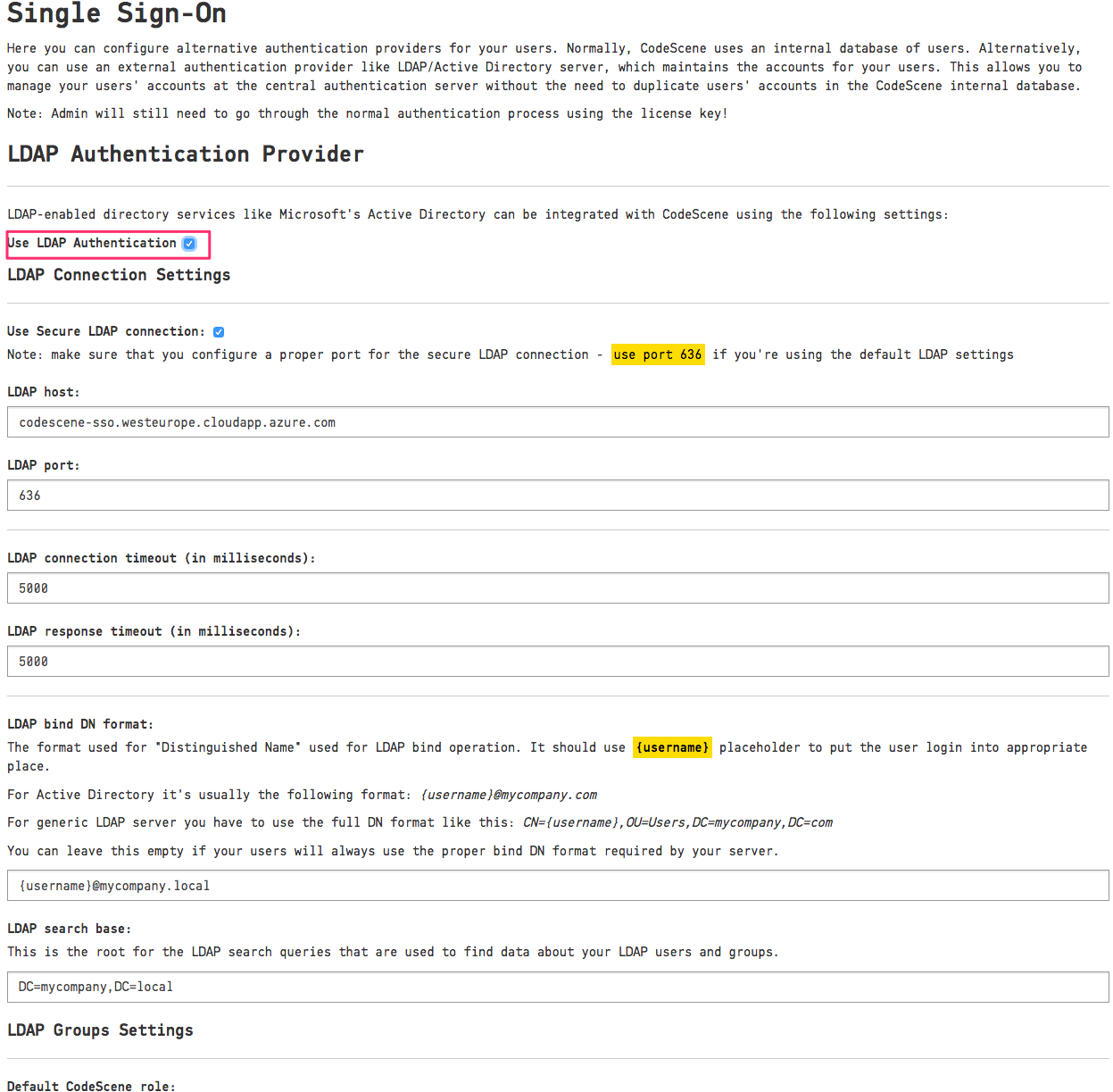 Active LDAP authentication
