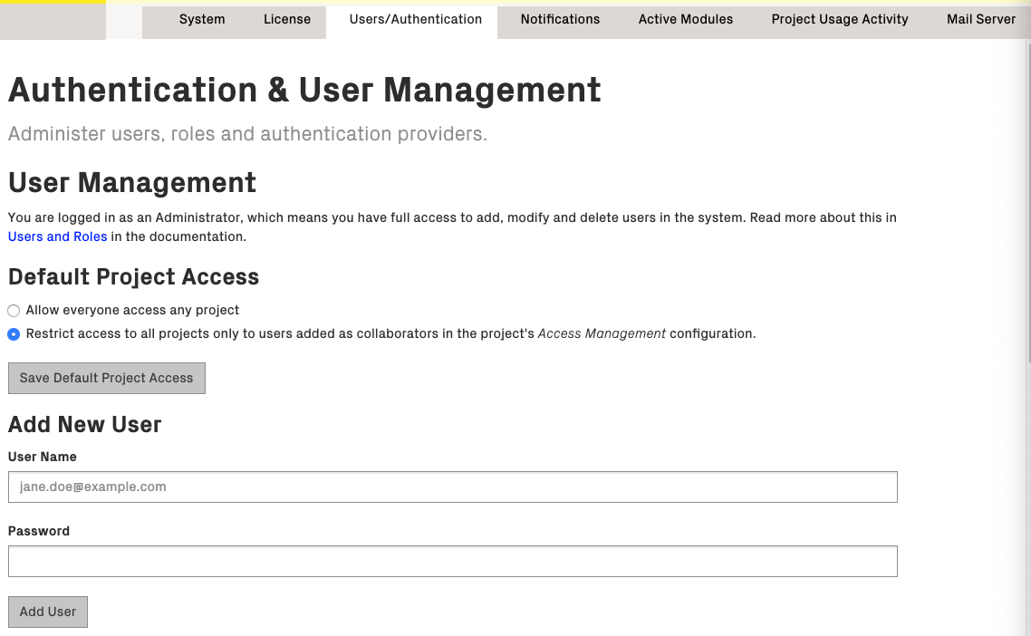 Adding new users